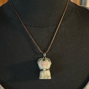 Gray dog necklace he is 1 inch tall